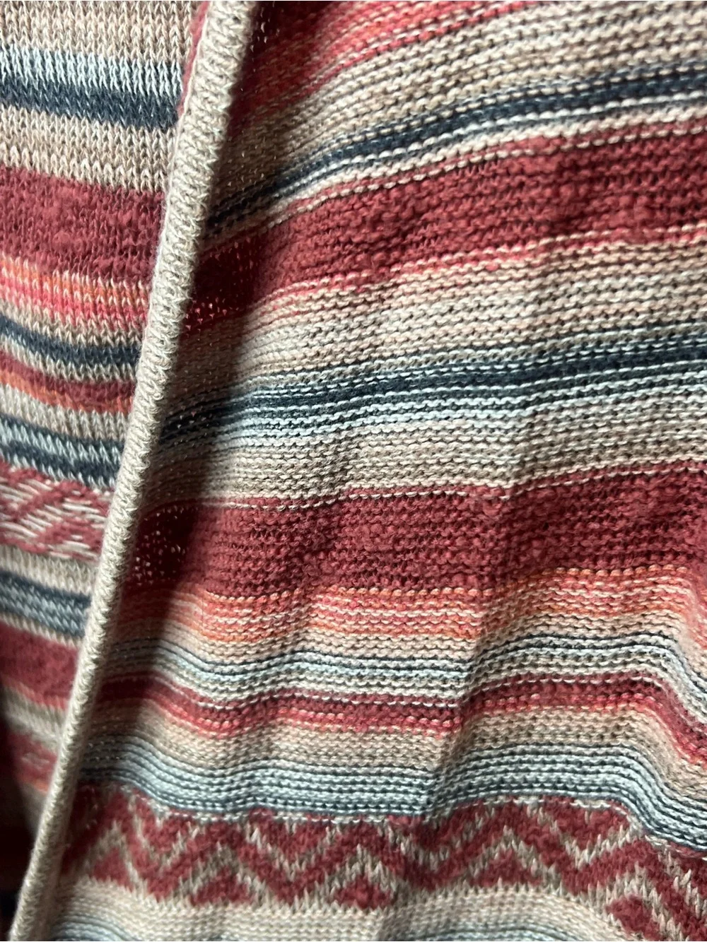 American Rag Cie Vintage Western BoHo Hooded 100% Cotton Open Cardigan
